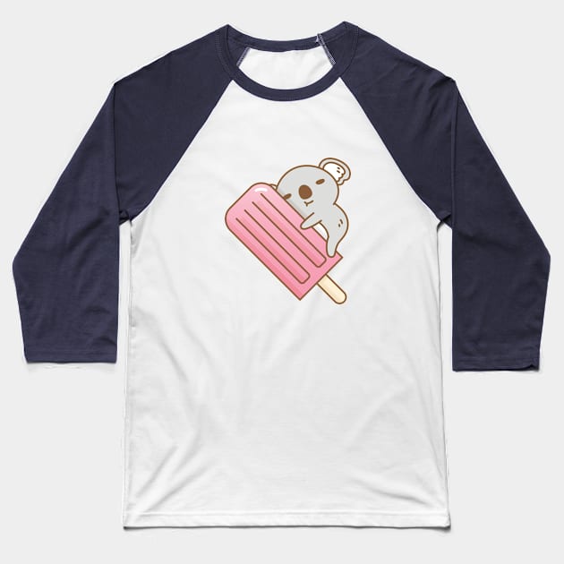 koala and pink ice pop Baseball T-Shirt by Noristudio